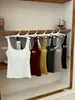 3801 Top de Tirantes Cuadrado Estilo Coreano de Principios de Otoño con Copas, Uso Interior/Exterior, Bonito Top sin Mangas con Espalda Descubierta para Mujer