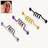 Piercing para el cuerpo de acero inoxidable con forma de barra, estilo industrial, estilo punk, con forma de oreja larga, estilo europeo y americano