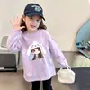 Camiseta básica de niña otoño 2026 nuevo top elegante para niños, prenda interior de cuello redondo para niños mayores, camiseta de manga larga de algodón puro