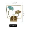 Suporte de Velas de Ferro Transfronteiriço Pintado à Mão com Folha Azul Decoração Criativa para Casa Ornamento de Suporte de Velas para Atmosfera de Feriado Adereço para Jantar à Luz de Velas
