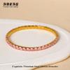 Pulseira Corrente com Garras de Zircônia Colorida em Aço Inoxidável para Mulheres, Luxo Leve, Aço Titânio de Alta Qualidade, Pulseira Elástica que Não Desbota, Estilo Europeu e Americano