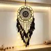 Apanhador de Sonhos Criativo de Crochê Europeu e Americano Pena Sino de Vento Pendurado Entrada de Casa Decoração de Interior Casamento Fundo Pingente Grande