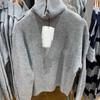 Suéter de cuello alto de manga larga con media cremallera de lana de oveja suave para mujer, estilo japonés, otoño e invierno, cálido, 472198