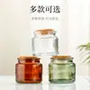 Tazas de Vidrio Marrón para Velas al por Mayor, Portavelas Transparentes Sencillos con Tapones de Madera, Tazas para Velas de Aromaterapia, Frascos Sólidos para Aromaterapia, Hecho a Medida