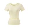 Camiseta de Manga Corta con Cuello Redondo de Tencel Skims Kardashian para Mujer Verano 2025 Nueva Ajustada Elástica Hip-Hop Fitness