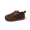 Birkenstocks Infantis da Moda 2026 Outono/Inverno Novo Estilo Sapatos Pequenos de Couro para Meninas Mocassins Retrô Solado Macio Sapatos Individuais para Bebês/Crianças