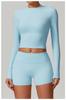 Zherun Top de Yoga Ajustado Camiseta de Manga Larga Ajustada Top Deportivo para Exteriores Ropa de Fitness para Mujer