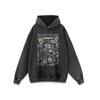 Moletom com Capuz Retrô Estilo Cyberpunk Trendy Transfronteiriço Estampa de Desenho Animado de Rua Top de Algodão Lavado Vintage para Homens