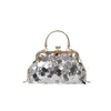 Bolso de Noche con Clip para Mujer 2026 Nuevo Bolso de Mano de Moda Vintage Bolso de Hombro Bolso Cruzado de Cadena Lentejuelas Nicho