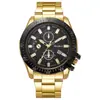 Moda Popular Modelo Mais Vendido Relógio Masculino Calendário Três Olhos Pulseira de Couro Fabricante Atacado Dropshipping Transfronteiriço Relógio de Quartzo