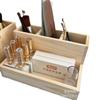 Caja de madera japonesa para guardar arte de uñas, juego de herramientas de escritorio, contenedor para pinceles y bolígrafos, caja de sábanas de algodón, caja de almacenamiento de maquillaje, caja de madera