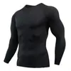 Leggings térmicas de inverno para fitness e esportes, camada de base masculina de alta elasticidade com forro de fleece para corrida e basquete, conjunto de roupa íntima para treinamento e modelagem corporal