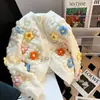 Cárdigan de Punto con Bordado Floral 3D para Mujer, Otoño/Invierno 2026, Suéter Abrigo de Manga Larga Estilo Casual Francés para Mujer