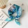 Pañuelo Cuadrado Pequeño de 55% Algodón y Lino Bufanda para Mujer de Primavera y Verano Estilo Coreano Pañuelo para la Cabeza Moda Cinturón Decorativo para el Cabello Pañuelo de Flores Bufanda
