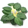 6 tenedor serigrafía hoja de rosa caja de regalo accesorios de flor flor ratán hoja verde flor de malla de seda pétalo de flor simulación 6 hojas hojas