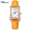 Reloj para mujer Dawn Fashion Square vibración comercio exterior transfronterizo correa real Red Neta Diamante calendario reloj de cuarzo femenino