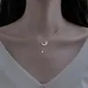 Colar de Borla Lua Feminino Design de Nicho de Luxo Leve Verão Corrente Clavicular 2021 Novo Casual