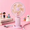 Ventilador Mini Portátil de Mano con Viento Fuerte de Tres Velocidades para Enfriamiento de Verano, Base Soporte para Teléfono con Carga USB, Ventilador Eléctrico