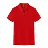 Verão Seda de Gelo Sem Costura Urbana Business Gola Polo Masculina Cor Sólida Simples Camiseta Roupa de Pai Camisa para Ar Condicionado Camisa de Funcionário