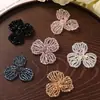 Coreia do Sul Dongdaemun Moda Cristal Flor de Três Pétalas DIY Artesanal Flor de Seda de Cobre Clipe Lateral Grampo de Cabelo Sapatos Flor Broche Acessórios
