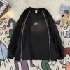 Camiseta de Manga Larga Guapa de Moda Americana de Calle Primavera y Otoño para Hombre, Camiseta Interior Holgada, Camiseta Base, Sudadera