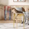 Banqueta Transparente de Plástico Leve de Luxo para Uso Doméstico, Banqueta Redonda Espessada e Empilhável, Banco Simples para Sala de Estar, Cadeira de Jantar, Cadeira de Acrílico