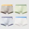 Cuecas Boxer Antibacterianas Probióticas Amigáveis à Pele Respiráveis para Meninos Médios e Grandes 4 Peças Lan Jing Algodão Modal Roupa Íntima Infantil