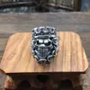 Anillo creativo de payaso de póker de plata de ley s925 Anillo de apertura de calavera dominante de personalidad para hombre de plata tailandesa