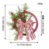 Decoração de Natal Transfronteiriça Pendurador de Porta Roda de Roleta de Madeira Guirlanda de Pinhas de Natal Estilo Country Europeu Americano