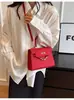 Bolsa Vermelha de Luxo 2026 Nova Bolsa Feminina Tendência Versátil Bolsa Transversal Bolsa de Noiva Casamento Bolsa de Mão Bolsa Kelly