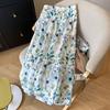 Falda Floral para Mujer Verano 2025 Nuevo Sentido del Diseño Cubriendo Falda de Pastel de Vuelo Grande Moda Falda Paraguas Línea A