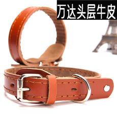 Vendas diretas de coleiras costuradas em couro de vaca amarelo para cães de estimação