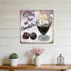 Tableros de exhibición de hojalata hechos a medida para bebidas premium, paneles de exhibición cuadrados de 20/30 cm, arte de hojalata estilo barista