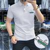 Polo de manga corta transpirable de alta gama, ligero y de lujo, de calidad sólida, estilo nuevo de verano 2025 con logotipo distintivo para hombre.