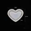 Nuevo cenicero de espejo alto con forma de corazón y base cuadrada, molde de silicona para DIY, almacenamiento de mesa, molde de gota de cristal