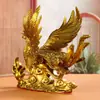 Figura de Fénix de Latón Rey de los Pájaros Fénix de Bronce Pájaro Bermellón Adorno Mascota Decoración del Hogar Artesanía Escultura de Bronce