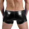 Roupa Íntima Sexy Masculina Europeia e Americana, Roupa Íntima Sexy Masculina, Cuecas Boxer Masculinas de Tamanho Grande, Calças de Couro com Tubo de Aço Masculinas