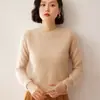 Baicai Rong Malha de Caxemira Nova Feminina Gola Redonda Ombro Normal Solta Fashion Casual Manga Longa Base