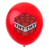 Tema de Minecraft Fiesta de Cumpleaños para Niños Decoración de Fiesta Patrón de Globo Impreso Pixel War Globo de Látex
