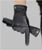 Guantes de Cuero para Hombre, Estilo Delgado, Otoño e Invierno, Forro de Lana, Engrosados, Cálidos, Adecuados para Ciclismo y Conducción, Compatibles con Pantalla Táctil, Estilo de Pareja