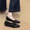 Zapatos de vestir cuadrados de punta cuadrada estilo retro para mujer, sin cordones, tacón bajo, gamuza, versátiles, zapatos de abuela, suela suave, para ir al trabajo