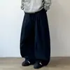 Calça Casual Plissada Lisa Tendência Verão 2026 para Homens, Estilo Japonês Solta Versátil com Caimento Largo
