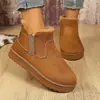 Zapatos de algodón, estilo noreste, piel genuina, mocasines de invierno, antideslizantes, impermeables, cálidos, botas de nieve, para hombre, combinados de piel y pelo, engrosados y forrados de felpa