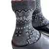Calcetines de Hilo Fair Isle Otoño Nuevo Estilo Copo de Nieve Media Pantorrilla Caídos Patrón de Cuadros Estilo Inglés Calcetines de Media Pantorrilla para Hombre