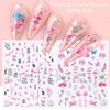 Transfronteiriço novo Nail Art Adesivos ins Primavera Flores coloridas, folhas, pássaros, borboletas, adesivos de unhas frescas