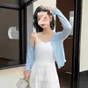 Cardigan de Punto Exterior de Manga Larga Transpirable Fresco y Dulce Estilo Delgado Rosa para Mujer Ropa de Abrigo de Verano Negro