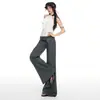 Pantalones de Traje Acampanados de Cintura Baja Nuevos y Modernos de Verano para Mujer con Cinturón Ancho, Corte Holgado, Pantalones Casuales Acampanados Adelgazantes para Damas