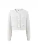 Novedad Verano 2025 Estilo Europeo y Americano Casual Cardigan de Punto Trenzado con Pliegues de Manga Larga + Conjunto de Falda Trenzada
