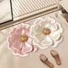 Tapete de banheiro 3D simulado floral de diatomita transfronteiriço, tapete para os pés absorvente de água e antiderrapante para uso doméstico, capacho resistente à sujeira