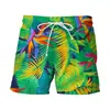 Pantalones de Playa de Verano Hoja de Plátano Impresión Digital 3D Pantalones de Playa Casuales Modernos Shorts para Hombre